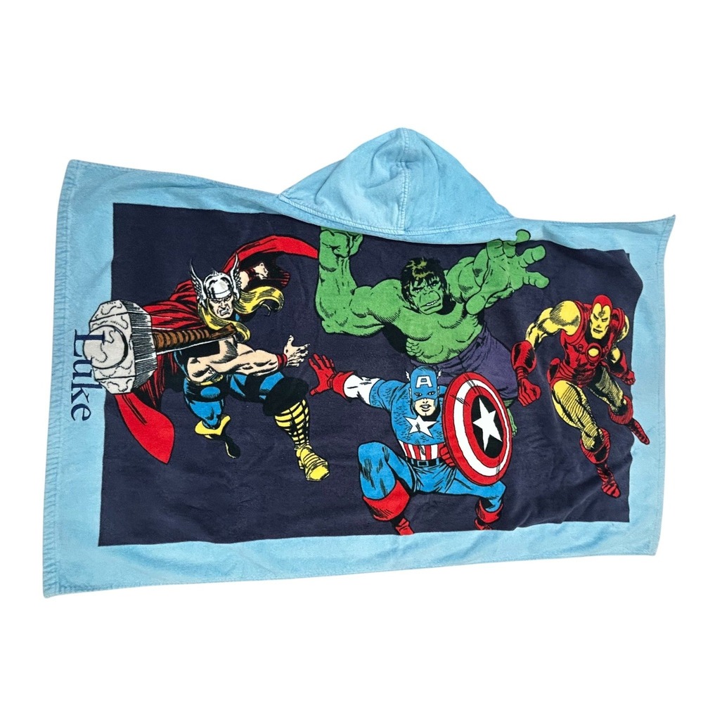 Pottery Barn Kids Marvel Avengers Beach Towel Personalized Luke Superhero‎